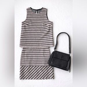 NWT Banana Republic Pink Tweed Shirt & Skirt Set XS Petite Preppy Chanel Style